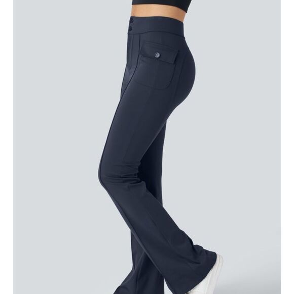 Halara High Waisted Side Flap Pocket Flare Casual Cargo Pants size small - Picture 3 of 11